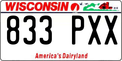 WI license plate 833PXX