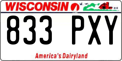 WI license plate 833PXY