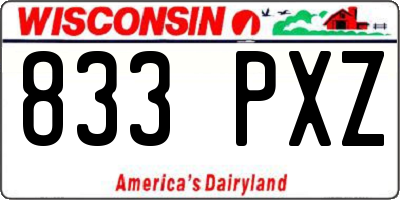WI license plate 833PXZ