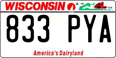 WI license plate 833PYA