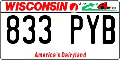 WI license plate 833PYB
