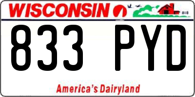 WI license plate 833PYD