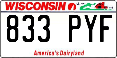 WI license plate 833PYF