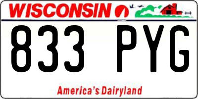 WI license plate 833PYG