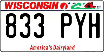 WI license plate 833PYH