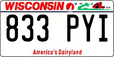 WI license plate 833PYI