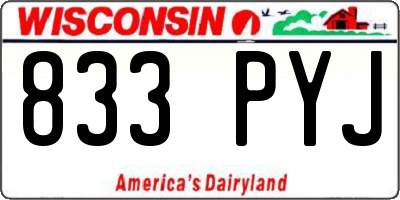 WI license plate 833PYJ