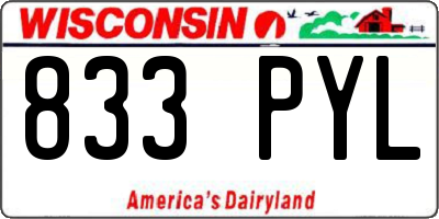 WI license plate 833PYL