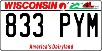 WI license plate 833PYM
