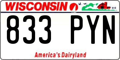 WI license plate 833PYN