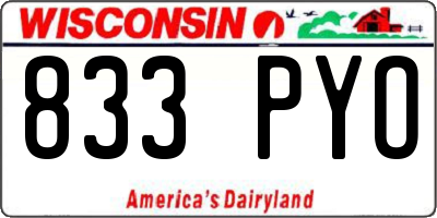 WI license plate 833PYO