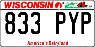 WI license plate 833PYP