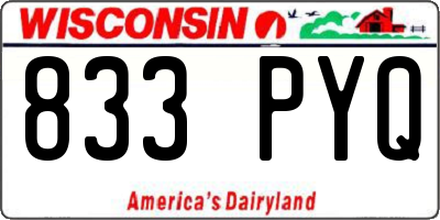 WI license plate 833PYQ
