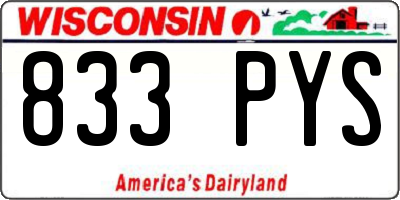 WI license plate 833PYS