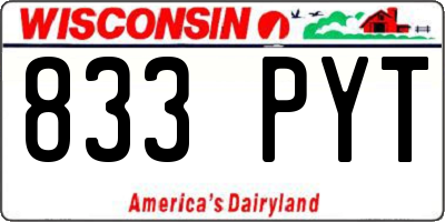 WI license plate 833PYT