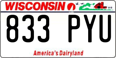 WI license plate 833PYU