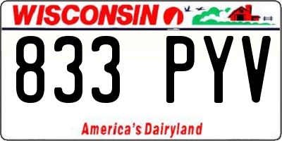 WI license plate 833PYV