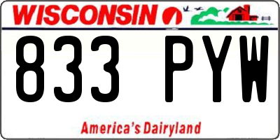 WI license plate 833PYW