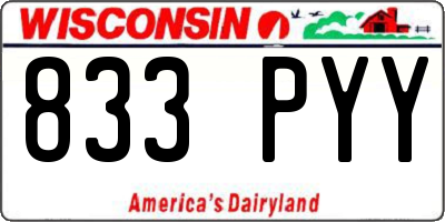 WI license plate 833PYY