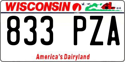 WI license plate 833PZA