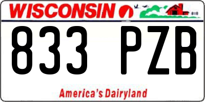 WI license plate 833PZB