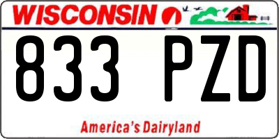 WI license plate 833PZD