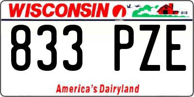 WI license plate 833PZE