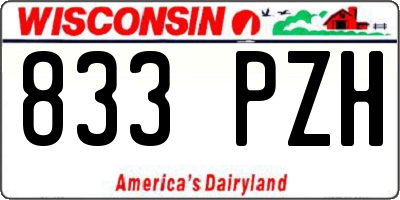 WI license plate 833PZH