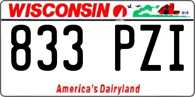 WI license plate 833PZI