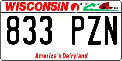 WI license plate 833PZN
