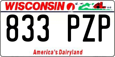 WI license plate 833PZP