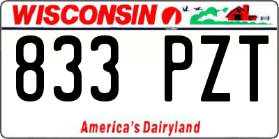 WI license plate 833PZT