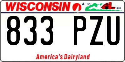 WI license plate 833PZU