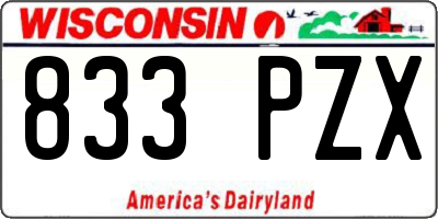 WI license plate 833PZX