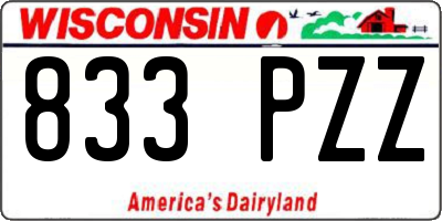 WI license plate 833PZZ