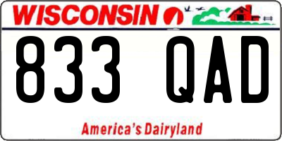 WI license plate 833QAD