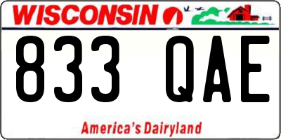 WI license plate 833QAE