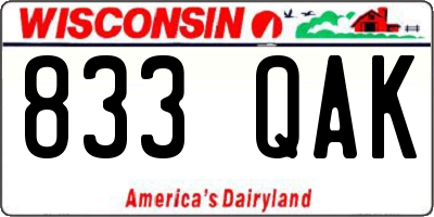 WI license plate 833QAK