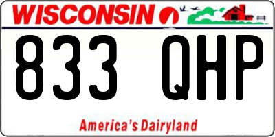 WI license plate 833QHP