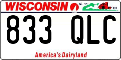 WI license plate 833QLC