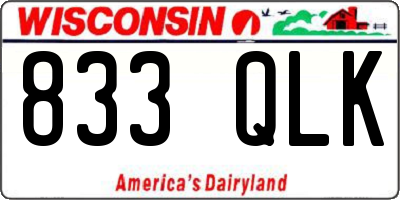 WI license plate 833QLK