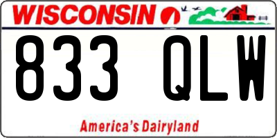 WI license plate 833QLW