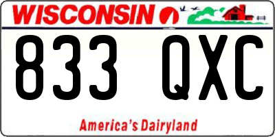 WI license plate 833QXC