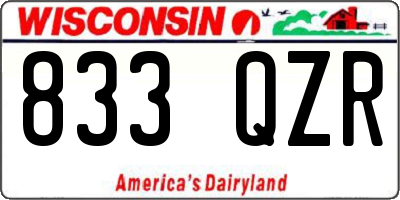 WI license plate 833QZR