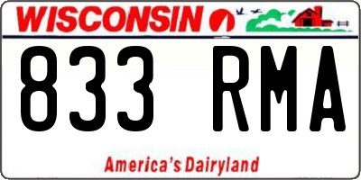 WI license plate 833RMA