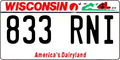 WI license plate 833RNI