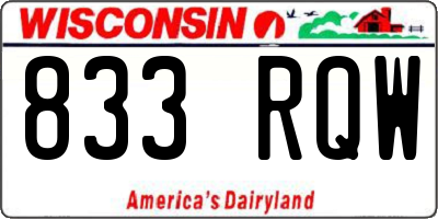 WI license plate 833RQW
