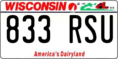 WI license plate 833RSU