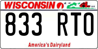WI license plate 833RTO