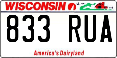 WI license plate 833RUA